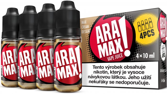 Krémový dezert / Max Cream dessert - Aramax liquid - 4x10ml Množství: 4x10ml, Množství nikotinu: 6mg