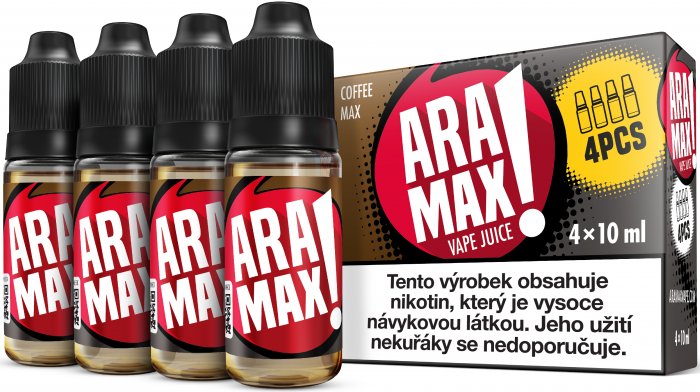 Káva / Coffee Max - Aramax liquid - 4x10ml Množství: 4x10ml, Množství nikotinu: 12mg