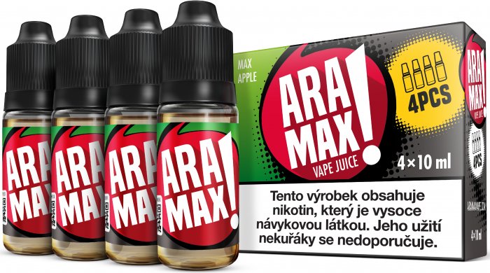 Jablko / Max Apple - Aramax liquid - 4x10ml Množství: 4x10ml, Množství nikotinu: 6mg