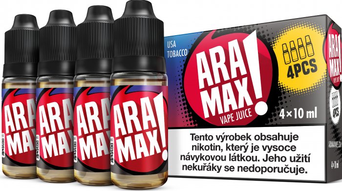 USA Tobacco - Aramax liquid - 4x10ml Množství: 4x10ml, Množství nikotinu: 6mg