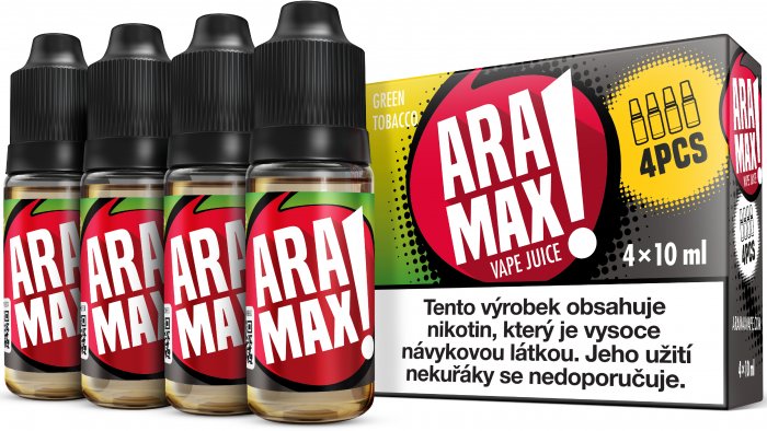 Green Tobacco - Aramax liquid - 4x10ml Množství: 4x10ml, Množství nikotinu: 12mg