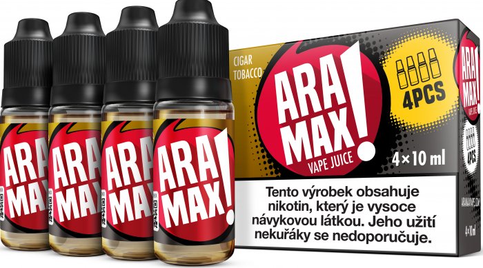 Cigar Tobacco - Aramax liquid - 4x10ml Množství: 4x10ml, Množství nikotinu: 6mg