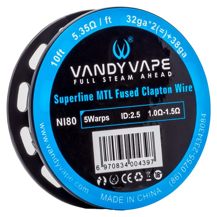 Vandy Vape Superfine MTL NI80 Fused Clapton Drát (32GAx2+38GA), 3m Délka: 3m