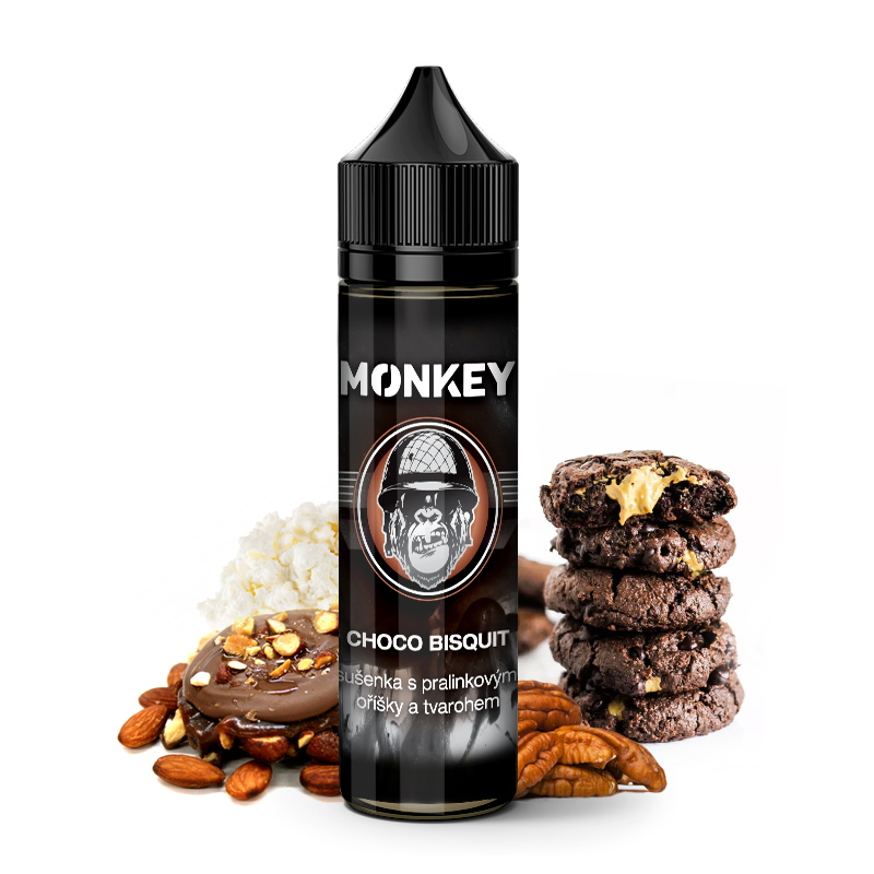 Monkey Liquid (CZ) Choco Bisquit (Pralinková sušenka s tvarohem) - Příchuť Monkey Shake & Vape Množství: 12ml