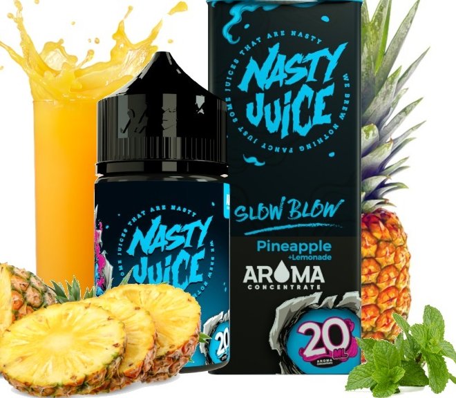 Slow Blow (Ananasová šťáva s limetkou a ledovou tříští) - Příchuť Nasty Juice - Double Fruity Shake & Vape 20ML Kategorie: 20ml
