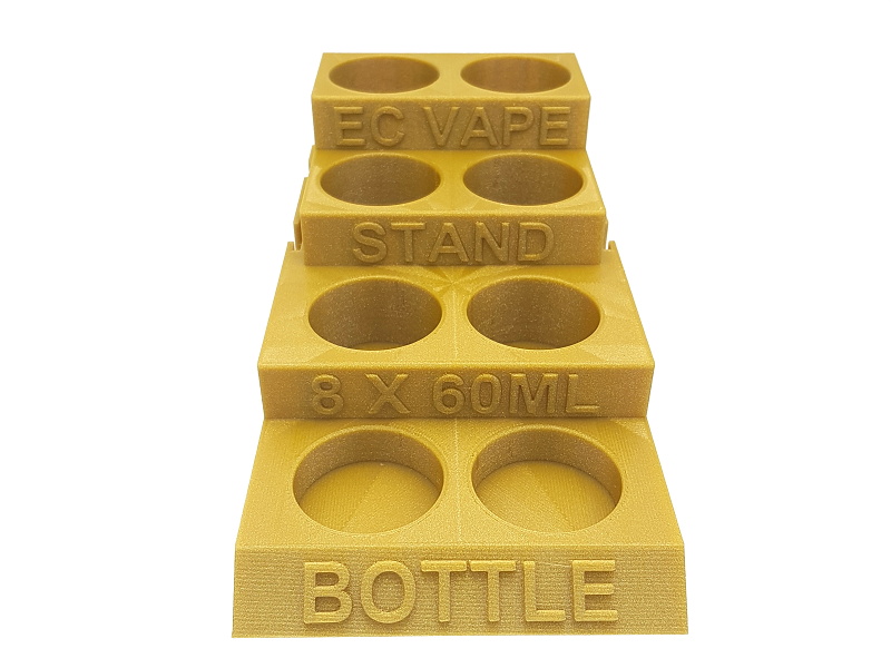 EC-ORIGINAL Stolní stojánek s t-drážkou pro lahvičky 60ml - 8x Barva: Zlatá s třpytkami