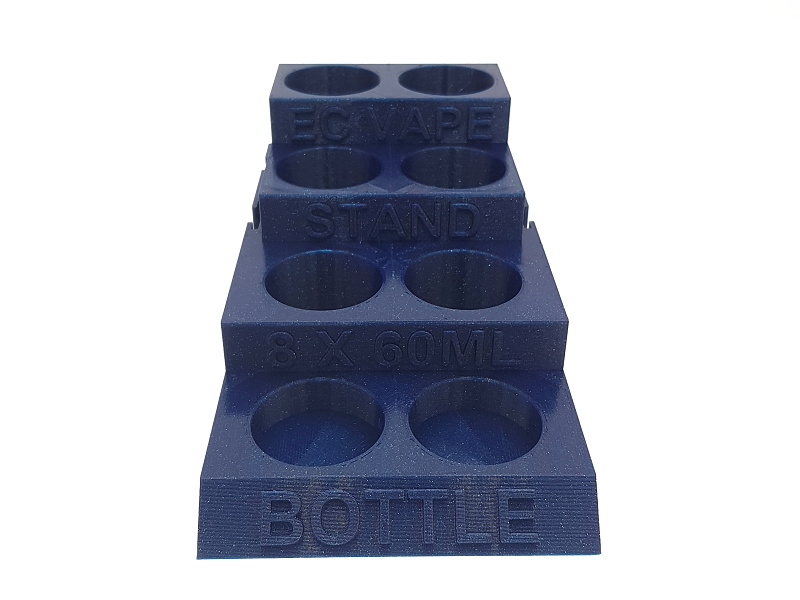 EC-ORIGINAL Stolní stojánek s t-drážkou pro lahvičky 60ml - 8x Barva: Modrá s třpytkami