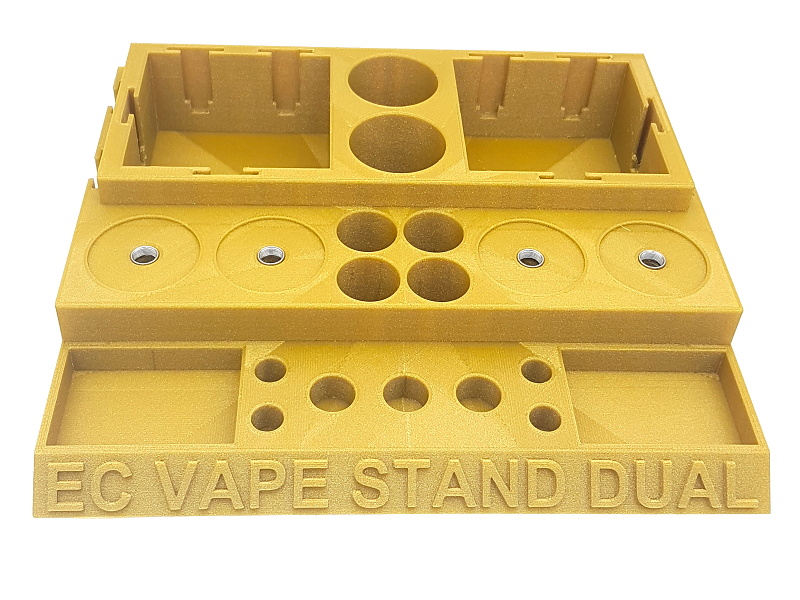 EC-ORIGINAL Stolní stojánek s t-drážkou EC-VAPE STAND DUAL Barva: Zlatá s třpytkami