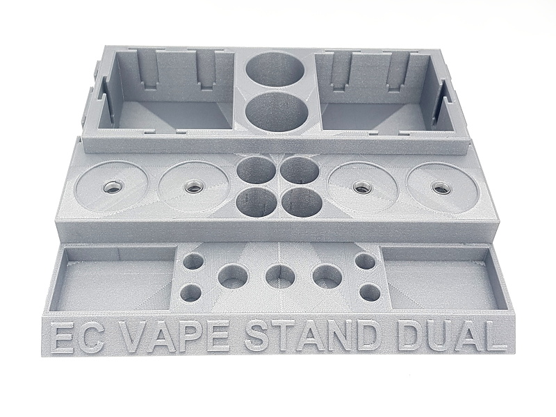 EC-ORIGINAL Stolní stojánek s t-drážkou EC-VAPE STAND DUAL Barva: Stříbrná s třpytkami