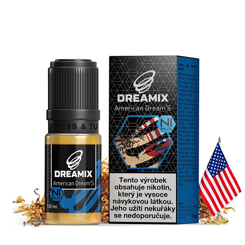 Vitastyle (CZ) Americký tabák (American Dream'S) Dreamix SALT (50PG/50VG) 10ml Množství: 10ml, Množství nikotinu: 10mg