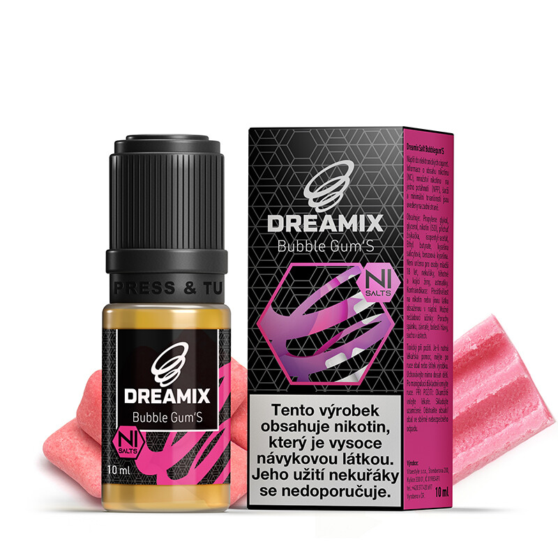 Vitastyle (CZ) Žvýkačka (Bubblegum'S) Dreamix SALT (50PG/50VG) 10ml Množství: 10ml, Množství nikotinu: 10mg