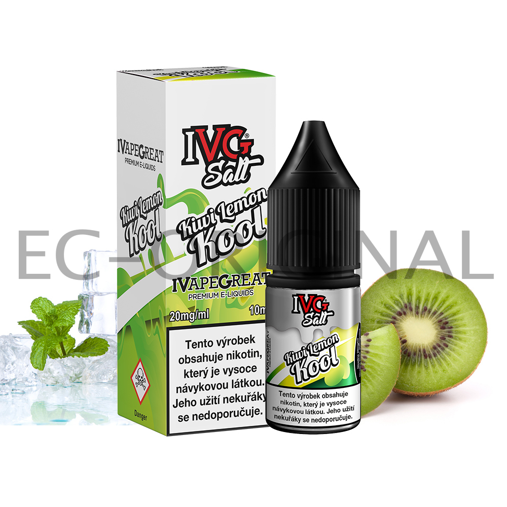 I VG (UK) Chladivé kiwi (Kiwi Lemon Kool) - IVG Salt (50PG/50VG) 10ml Množství: 10ml, Množství nikotinu: 20mg