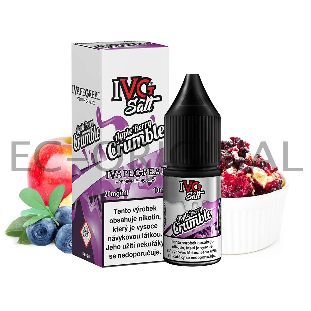 I VG (UK) Jablkový koláč s bobulemi (Apple Berry Crumble) - IVG Salt (50PG/50VG) 10ml Množství: 10ml, Množství nikotinu: 20mg