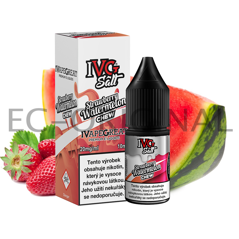 I VG (UK) Ovocná žvýkačka (Strawberry Watermelon Chew) - IVG Salt (50PG/50VG) 10ml Množství: 10ml, Množství nikotinu: 20mg