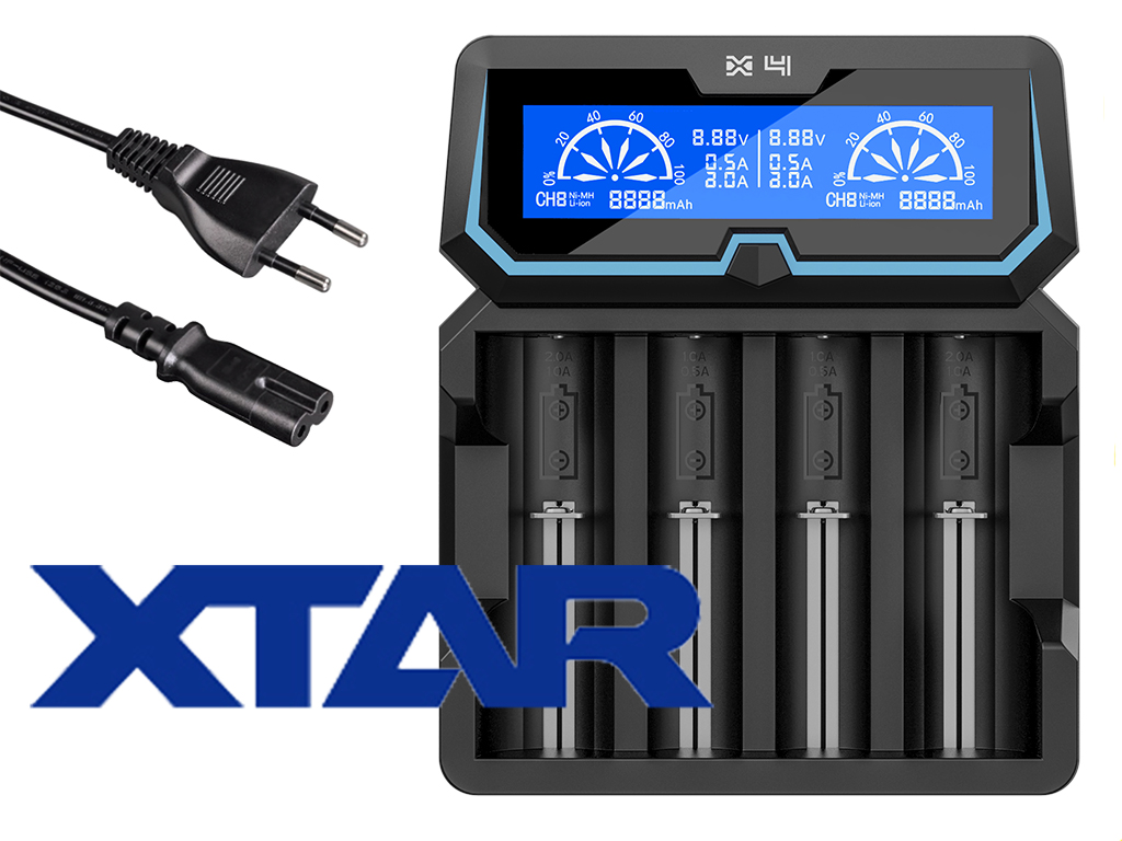 Xtar X4 LCD nabíječka čtyřslotová pro Li-Ion/Mn