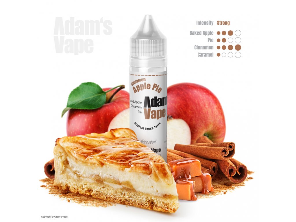 Adams vape (CZ) Cinnamon Apple Pie / Pečená jablka v karamelovém těstě se skořicí - Příchuť Adams vape S&V 15ml Množství: 12ml