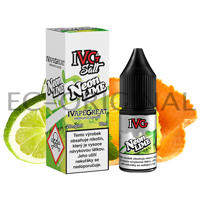 I VG (UK) Neon Lime (Ledový citrusový mix) - IVG Salt (50PG/50VG) 10ml Množství: 10ml, Množství nikotinu: 20mg