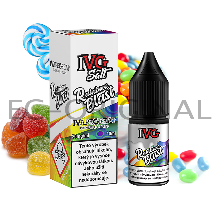 I VG (UK) Rainbow Blast (Chladivé sladké bonbony) - IVG Salt (50PG/50VG) 10ml Množství: 10ml, Množství nikotinu: 20mg