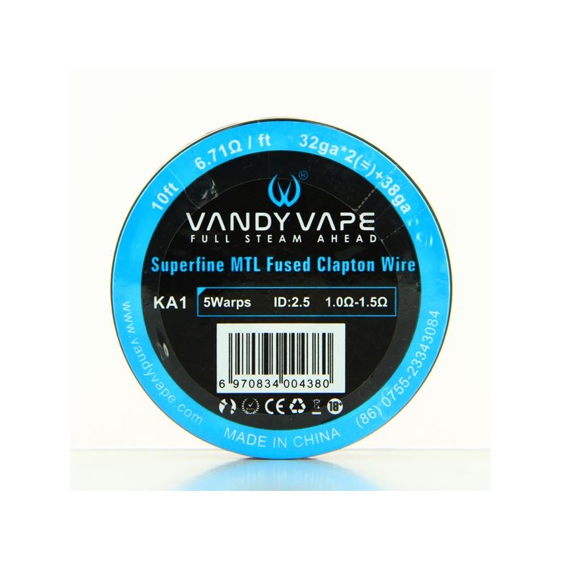 Vandy Vape Superfine MTL KA1 Fused Clapton Drát (32GAx2+38GA), 3m Délka: 3m