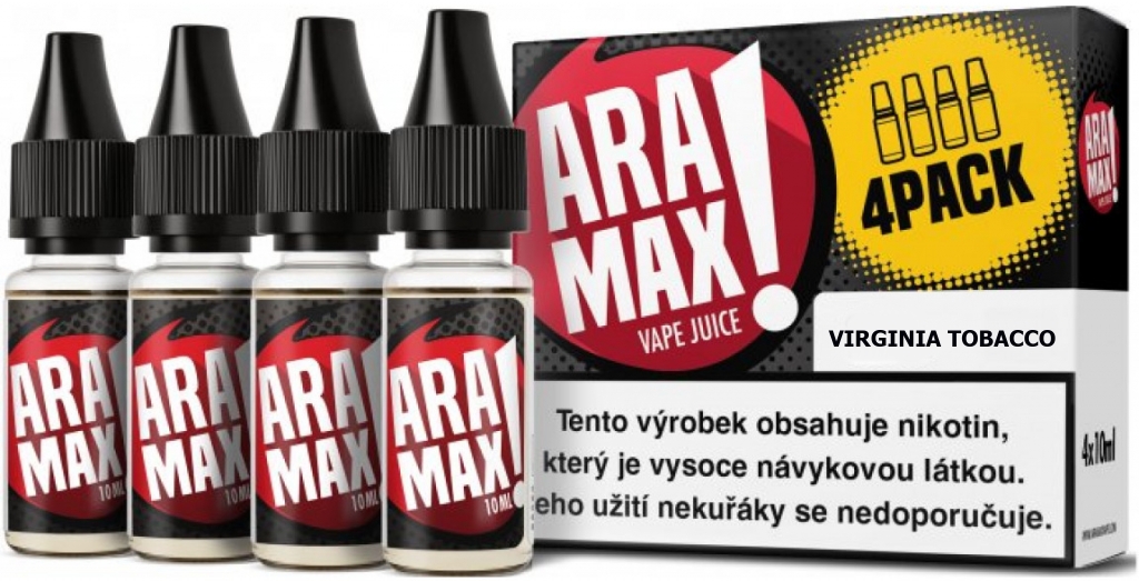 Virginia tobacco - Aramax liquid - 4x10ml Množství: 4x10ml, Množství nikotinu: 6mg