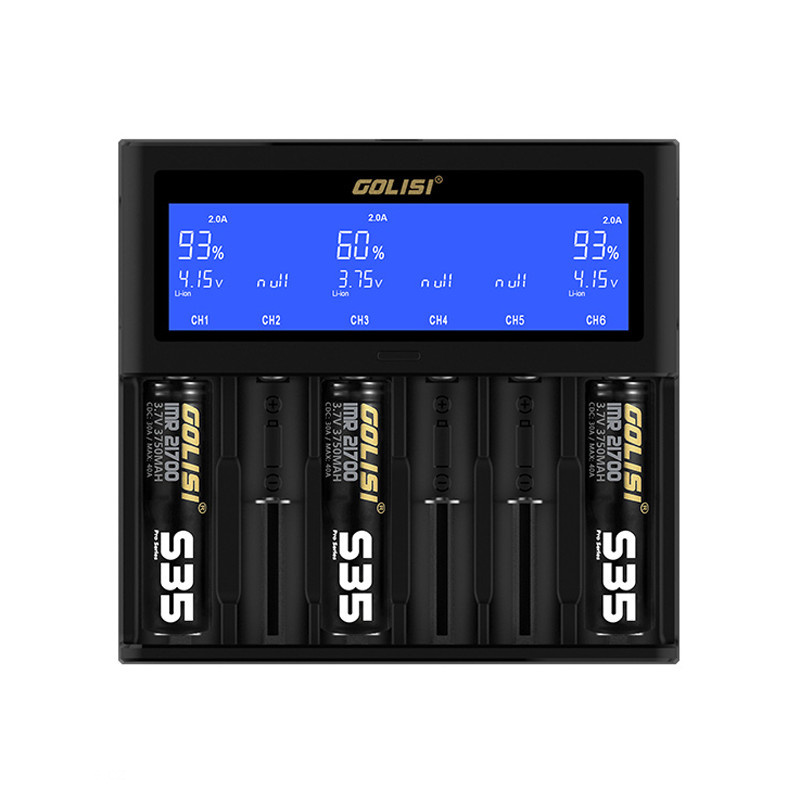 Golisi S6 2.0A - chytrá nabíječka s LCD displejem Barva: Černá