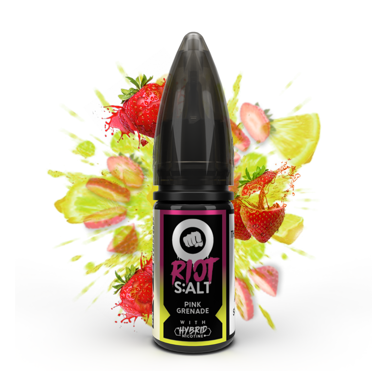 Riot Squad (GB) Pink Grenade (Citronovo-jahodová limonáda) Riot S:ALT Hybrid E-liquid 10ml Množství: 10ml, Množství nikotinu: 10mg