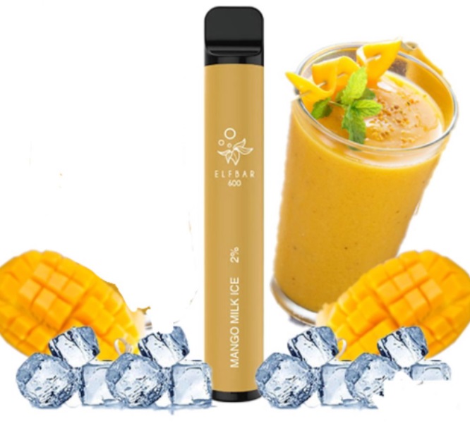 Mango Milk ICE (Ledový mangový koktejl) - Elf BAR - 20mg - Disposable salt - jednorázová e-cigareta