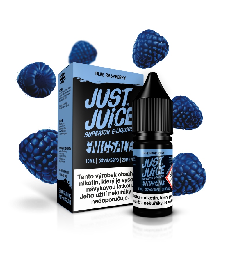 Just Juice (GB) Blue Raspberry (Modrá malina) Just Juice Salt E-liquid 10ml Množství: 10ml, Množství nikotinu: 20mg