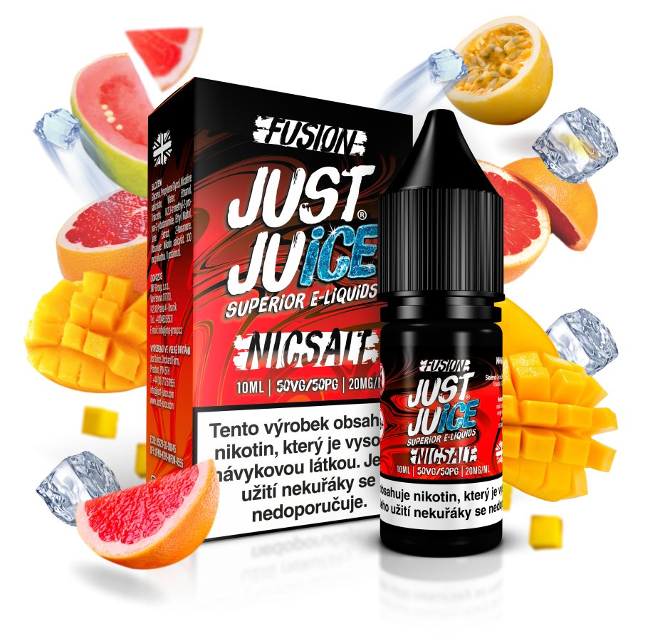 Just Juice (GB) Fusion Mango & Blood Orange On Ice (Ledové mango & červený pomeranč) Just Juice Salt E-liquid 10ml Množství: 10ml, Množství nikotinu: 11mg