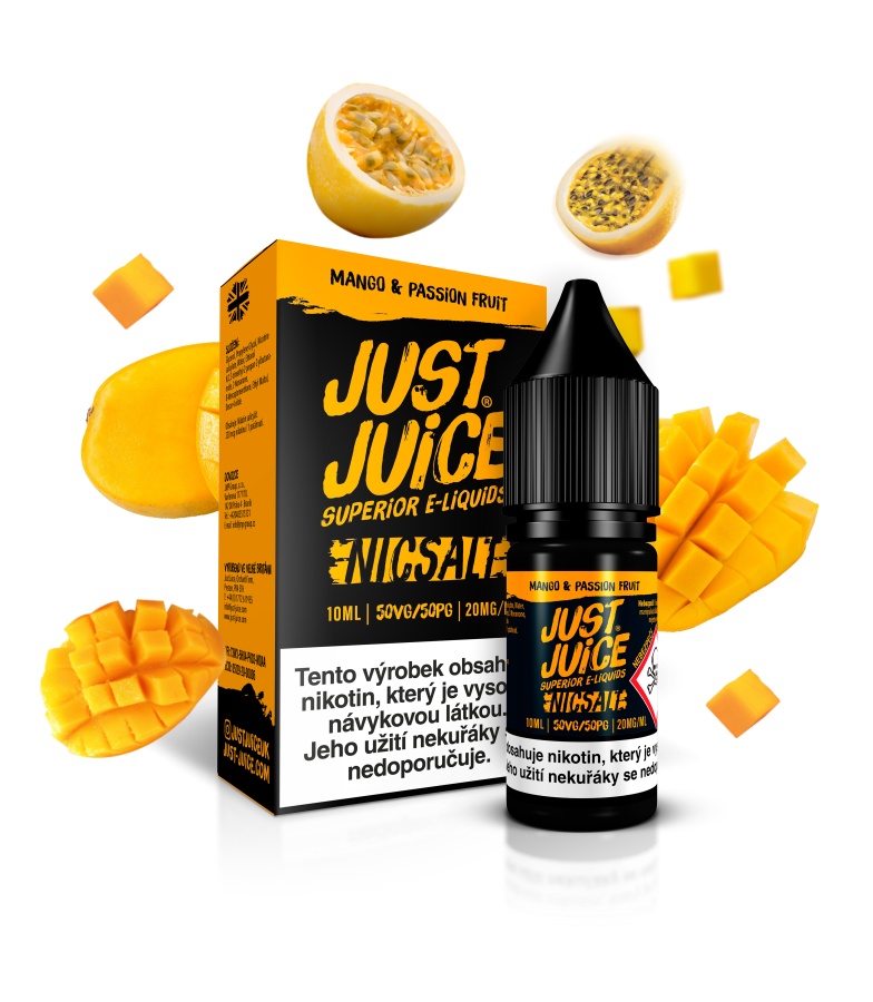 Just Juice (GB) Mango & Passion Fruit (Mango & marakuja) Just Juice Salt E-liquid 10ml Množství: 10ml, Množství nikotinu: 11mg
