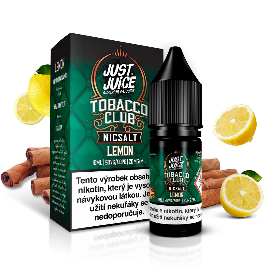 Just Juice (GB) Tobacco Lemon (Tabák s citronem) Just Juice Salt E-liquid 10ml Množství: 10ml, Množství nikotinu: 20mg