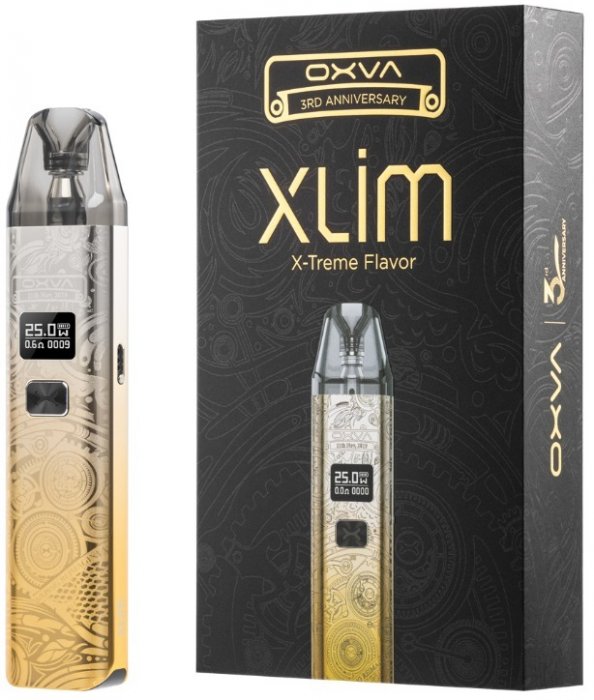 OXVA Xlim Pod V2 Kit (900mAh) 3rd Anniversary Edition Barva: Stříbrná - žlutá