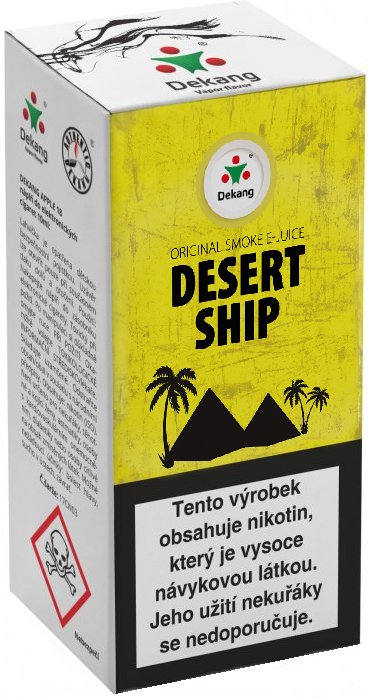 Desert ship - Dekang náplň do e-cigarety Kategorie: Tabákové, Příchuť: Tabáková - Desert ship, Množství: 10ml, Množství nikotinu: 11mg