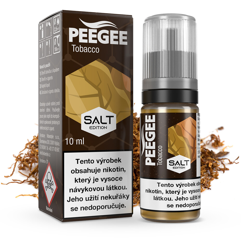 Vitastyle (CZ) PEEGEE Salt - Čistý tabák (Tobacco) Množství: 10ml, Množství nikotinu: 10mg