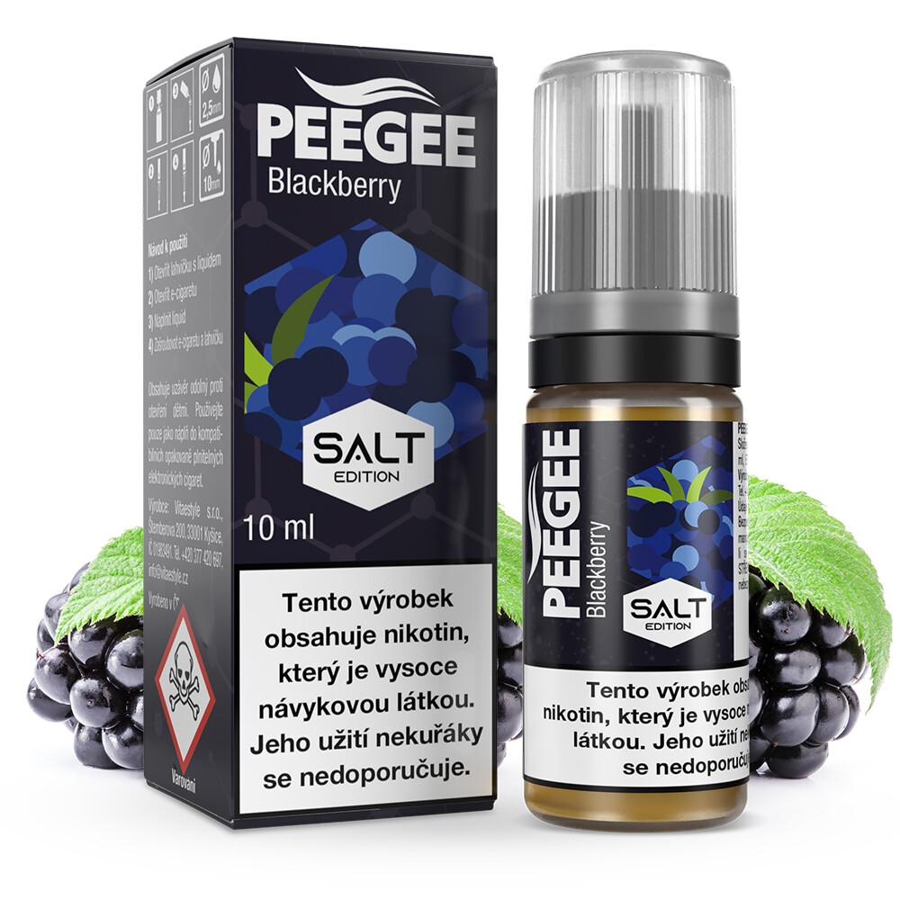 Vitastyle (CZ) PEEGEE Salt - Ostružina (Blackberry) Množství: 10ml, Množství nikotinu: 10mg