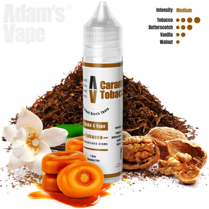 Adams vape (CZ) Caramel Tobacco (Tabák se slaným karamelem a ořechy) - Příchuť Adams vape S&V 12ml Množství: 12ml