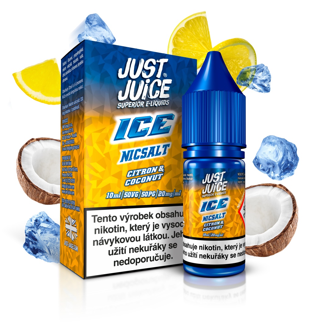 Just Juice (GB) ICE Citron & Coconut (Ledový citron & kokos) Just Juice Salt E-liquid 10ml Množství: 10ml, Množství nikotinu: 20mg
