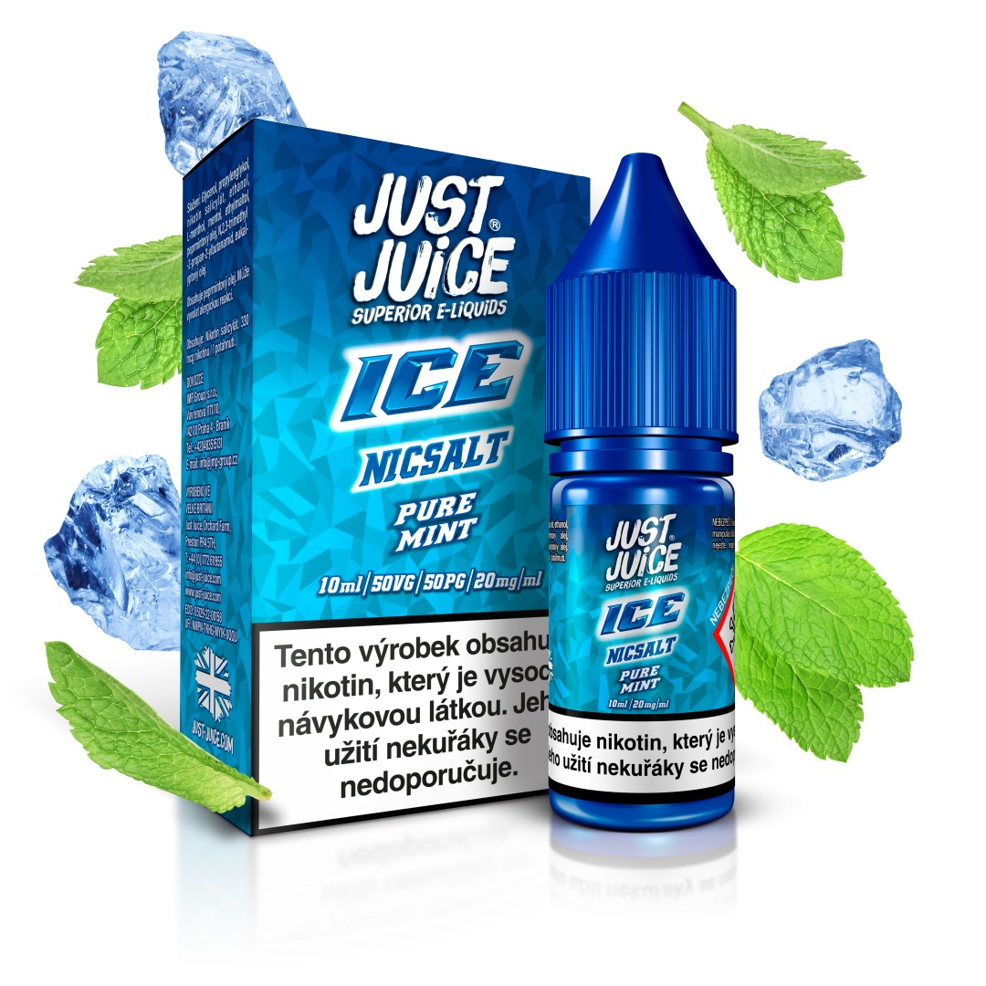 Just Juice (GB) ICE Pure Mint (Máta & mentol) Just Juice Salt E-liquid 10ml Množství: 10ml, Množství nikotinu: 20mg
