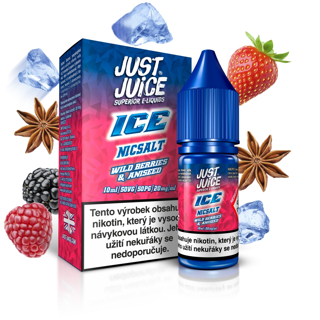 Just Juice (GB) ICE Wild Berries & Aniseed (Ledové lesní ovoce s anýzem) Just Juice Salt E-liquid 10ml Množství: 10ml, Množství nikotinu: 20mg