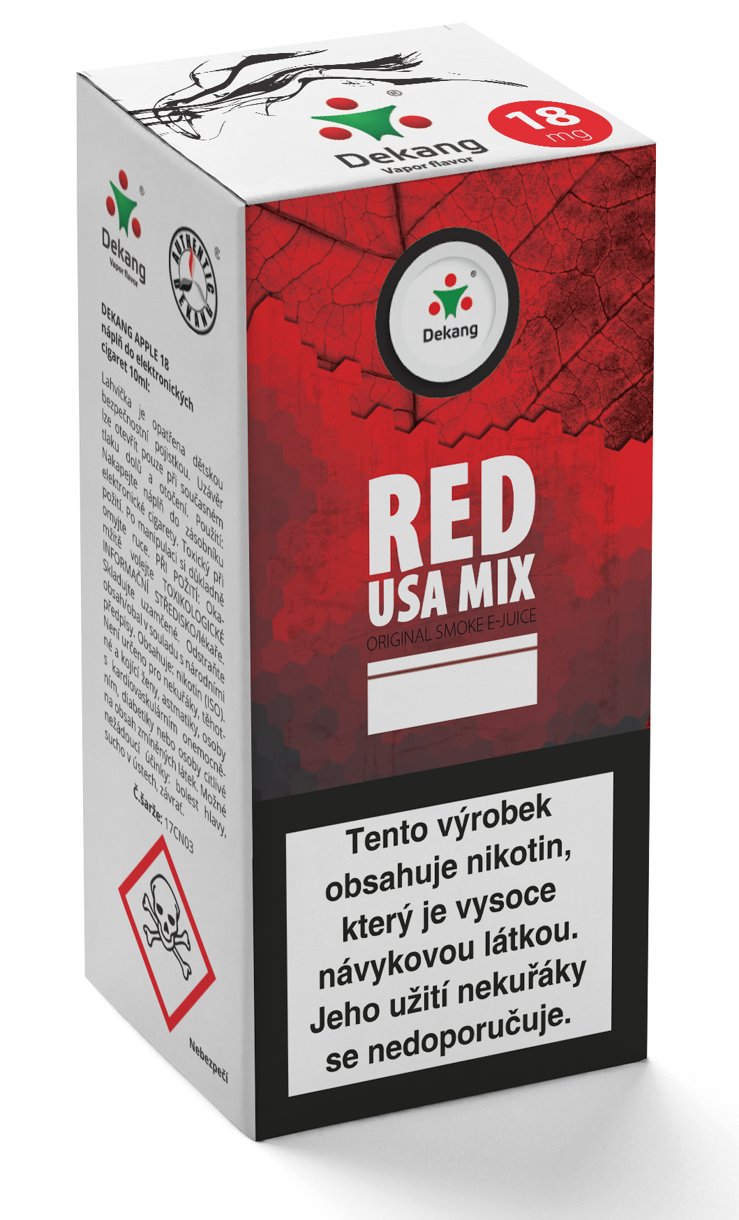 Red usa mix - Dekang náplň do e-cigarety Kategorie: Tabákové, Množství: 10ml, Množství nikotinu: 6mg