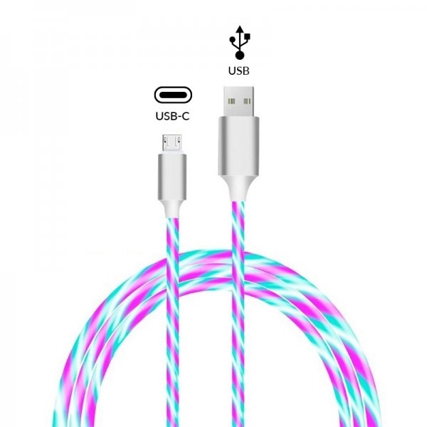 Tobeco Svítící kabel USB-A na USB-C pro rychlé nabíjení Barva: Bílá
