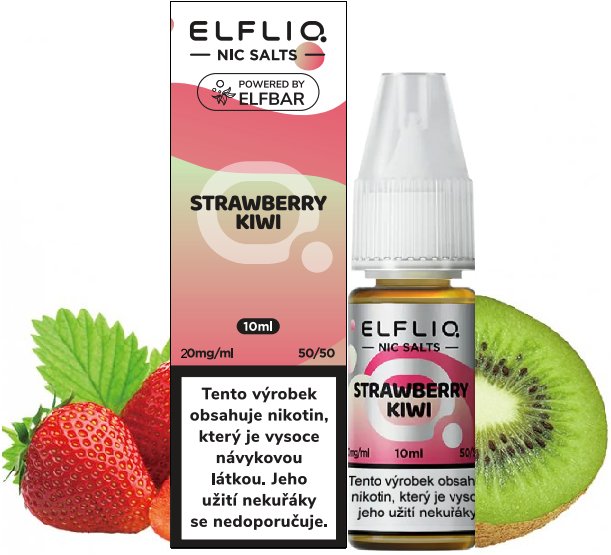 Strawberry Kiwi - ELF BAR - ELFLIQ NIC SALT (50PG/50VG) 10ml Množství: 10ml, Množství nikotinu: 20mg