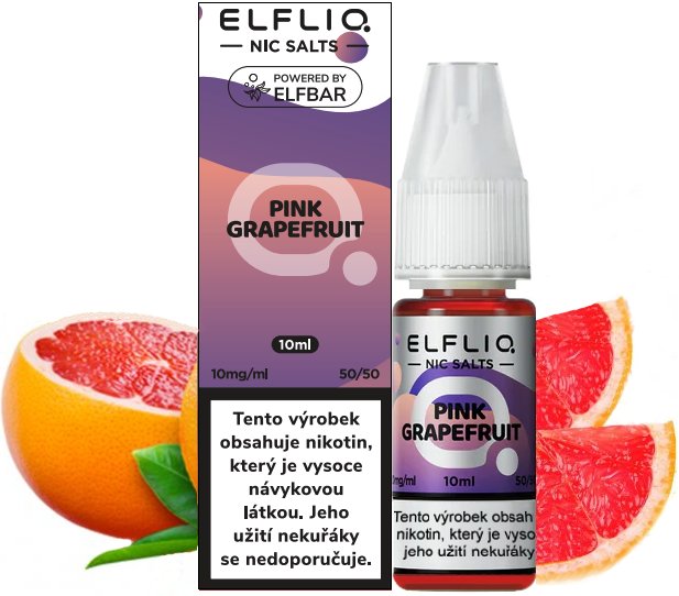 Pink Grapefruit - ELF BAR - ELFLIQ NIC SALT (50PG/50VG) 10ml Množství: 10ml, Množství nikotinu: 10mg