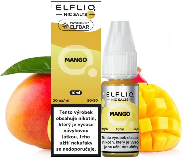 Mango - ELF BAR - ELFLIQ NIC SALT (50PG/50VG) 10ml Množství: 10ml, Množství nikotinu: 20mg