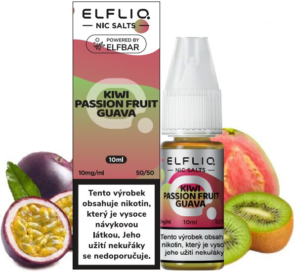Kiwi Passion Fruit Guava - ELF BAR - ELFLIQ NIC SALT (50PG/50VG) 10ml Množství: 10ml, Množství nikotinu: 10mg