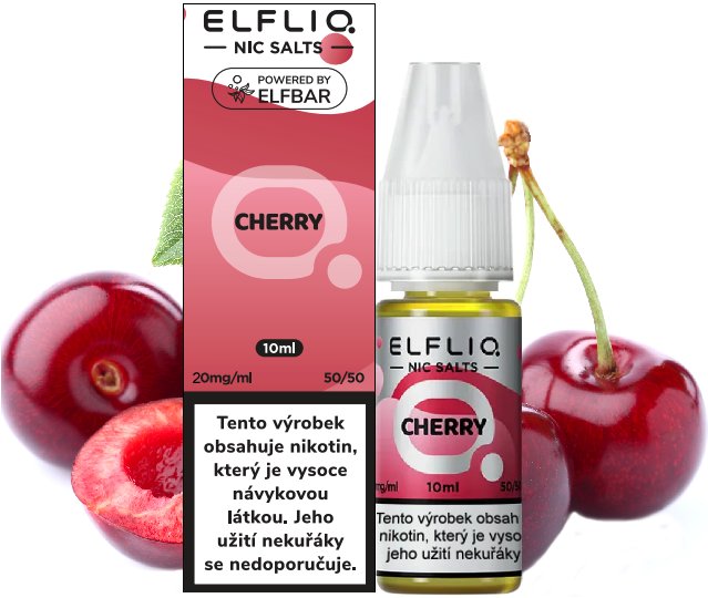 Cherry - ELF BAR - ELFLIQ NIC SALT (50PG/50VG) 10ml Množství: 10ml, Množství nikotinu: 20mg