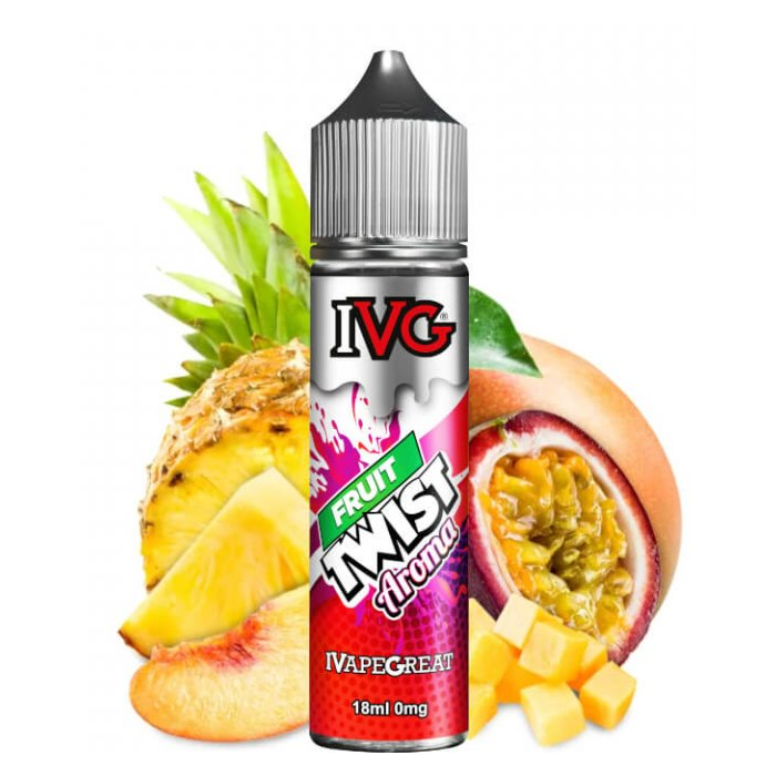 I VG (UK) Fruit Twist - Směs broskve, manga, ananasu a marakuje - Příchuť IVG S&V 18Ml Množství: 18ml