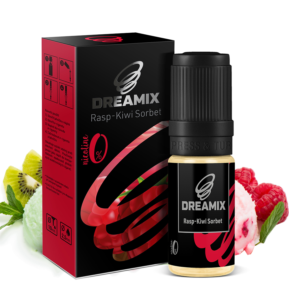 Dreamix (CZ) Dreamix - Kiwi Malinový sorbet (Rasp-Kiwi Sorbet) - liquid - 10ml Množství: 10ml, Množství nikotinu: 0mg