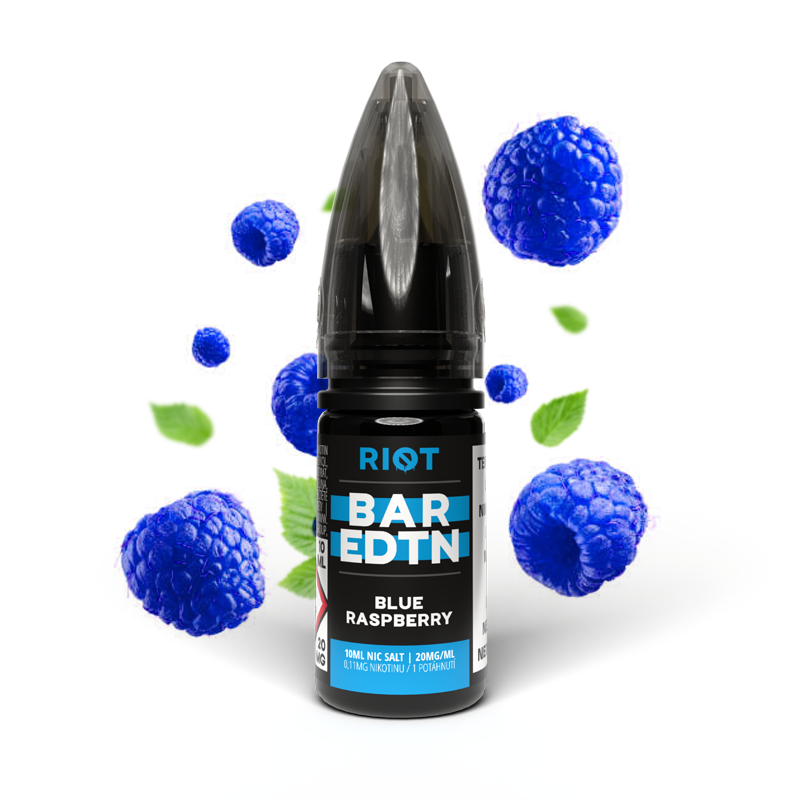 Riot Squad (GB) Blue Raspberry (Modrá malina) Riot BAR EDTN Salt E-liquid 10ml Množství: 10ml, Množství nikotinu: 5mg