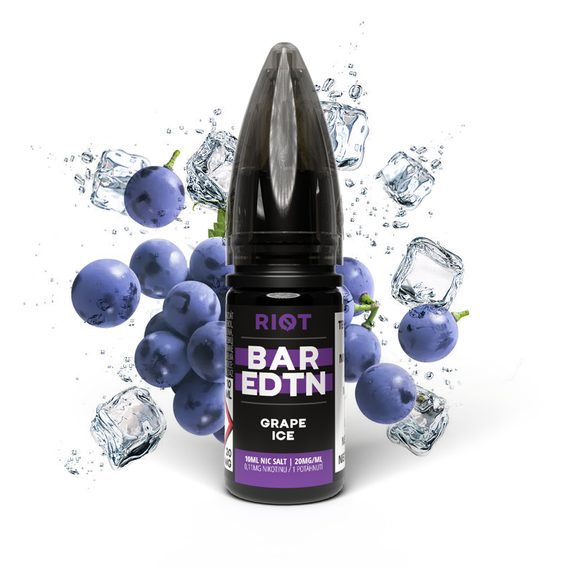 Riot Squad (GB) Grape Ice (Ledové hroznové víno) Riot BAR EDTN Salt E-liquid 10ml Množství: 10ml, Množství nikotinu: 10mg